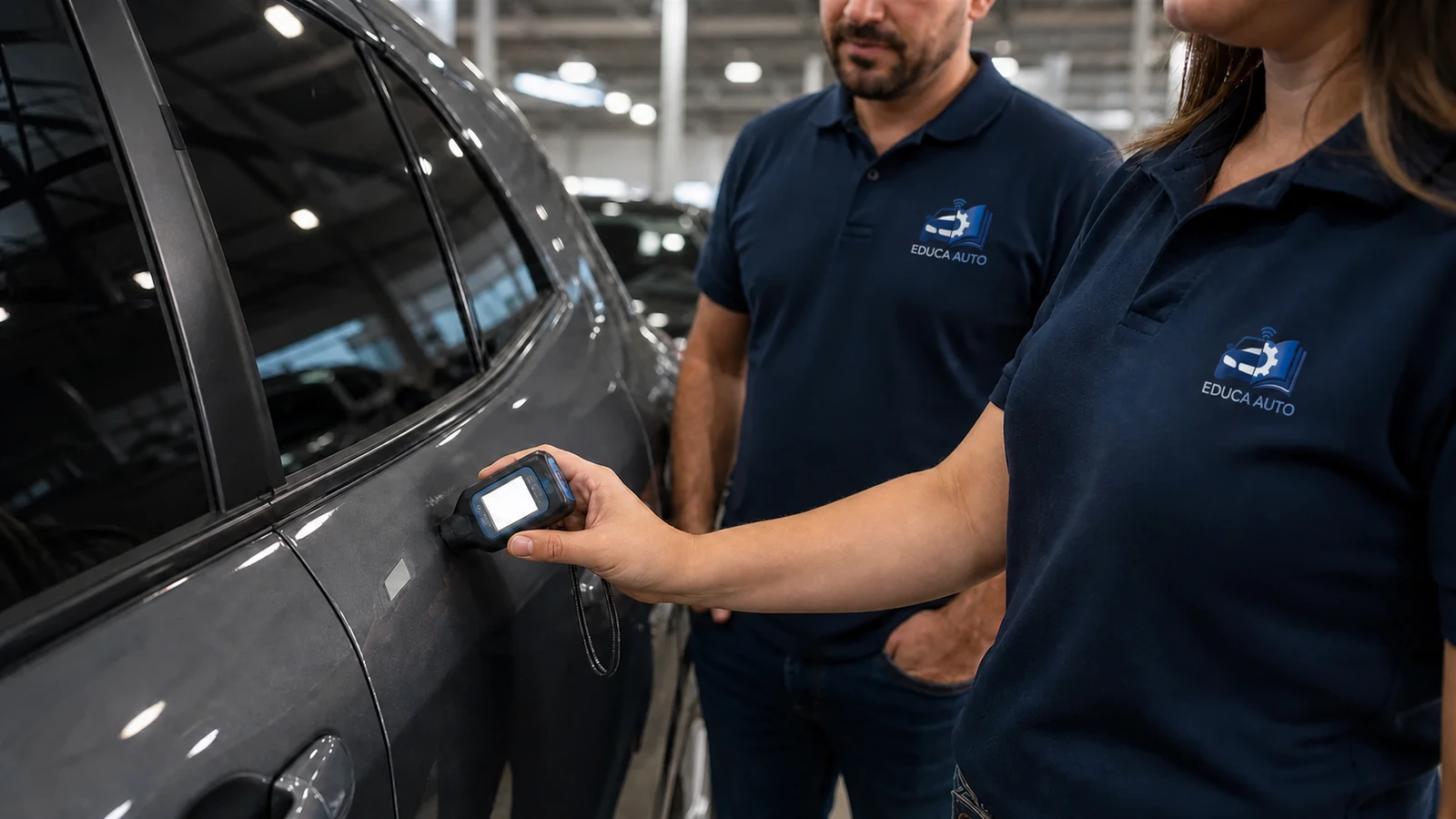 Medição técnica da pintura de um automóvel completo